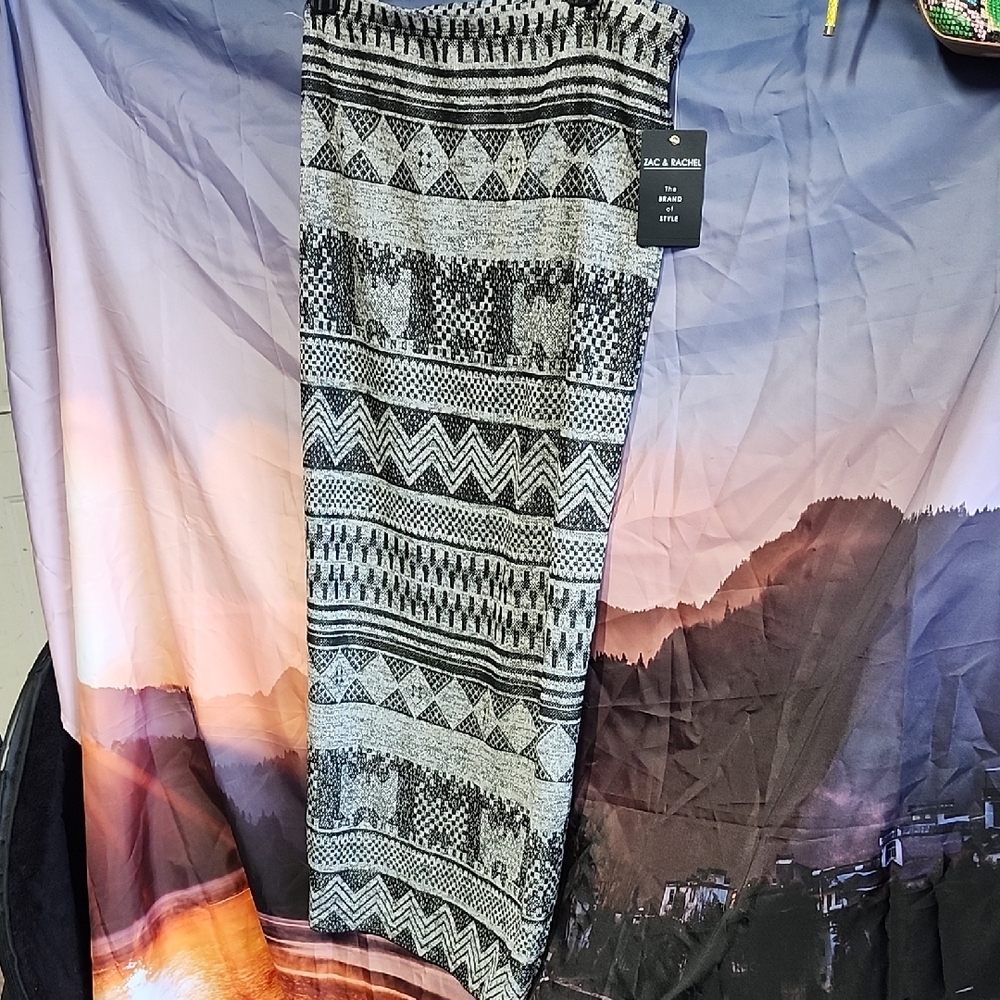 *Nwt Zac & Rachel Monochrome Patterned Maxi Skirt